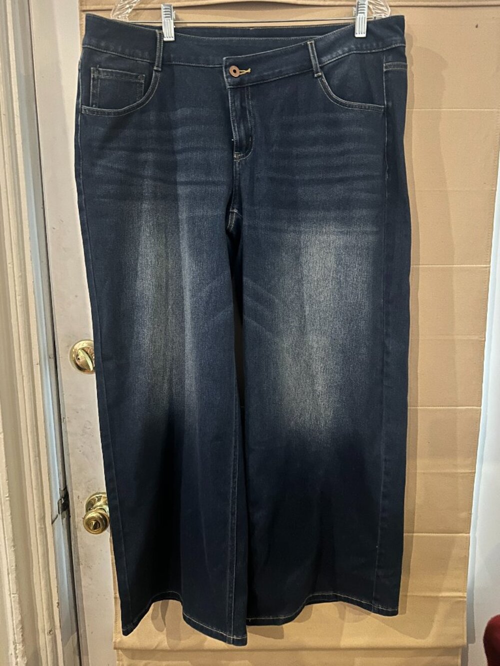 Halara Flex™ Asymmetric Low Rise Zipper Pockets Baggy Wide Leg Washed Jeans